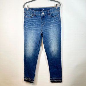 White House Black Market Women's Blue Classic Rise Slim Ankle Crop Jeans Size 6